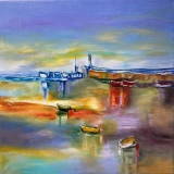 Marie-Claude Birklé- Lumière du Port Eric Le Pape - Atelier peinture  libre. V Berthier